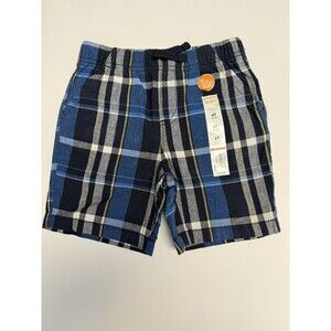 Toddler Boys Shorts Jumping Beans Elastic Drawstring Waistband Plaid Sz 4T New